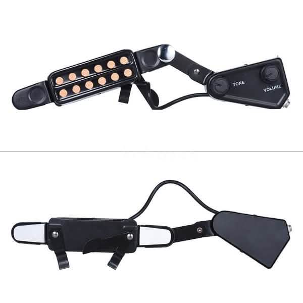 Music Tools 12-hole Acoustic Guitar Sound Hole Pickup Magnetic Transducer with Tone Volume Controller Audio Cable
