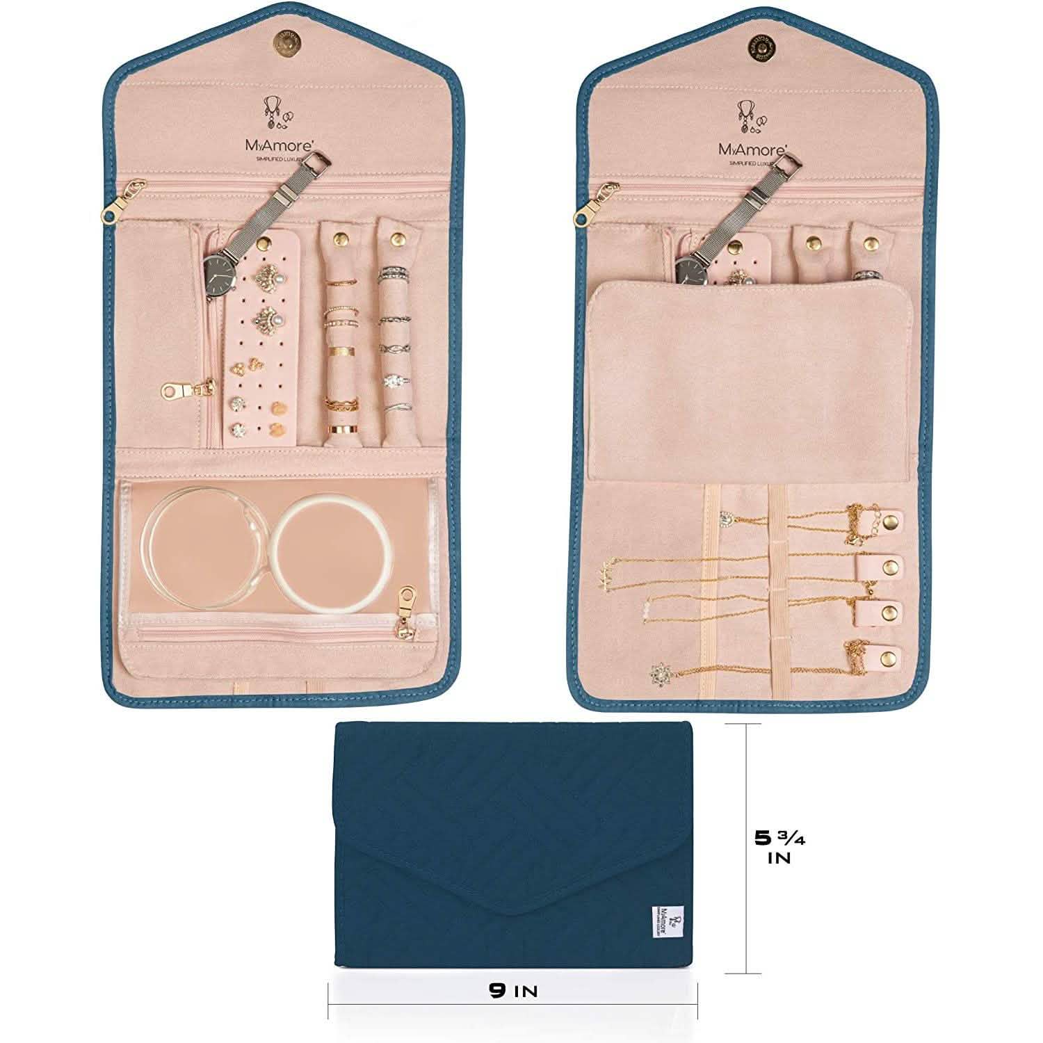MyAmore' Jewelry Roll Travel Case