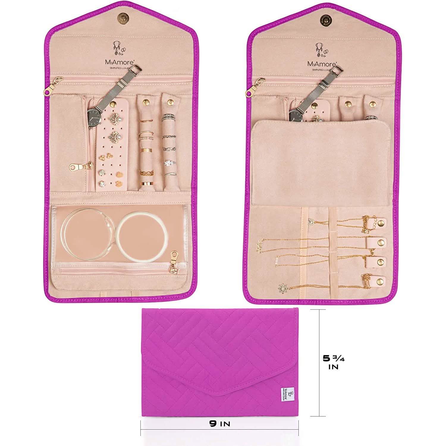 MyAmore' Jewelry Roll Travel Case