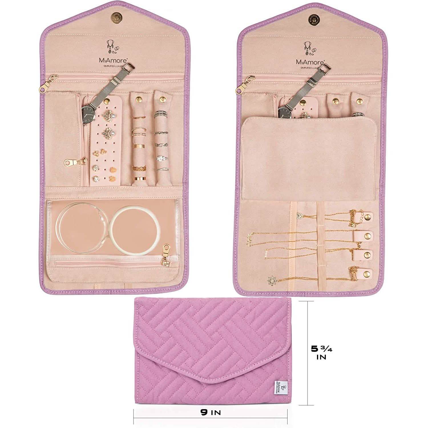 MyAmore' Jewelry Roll Travel Case
