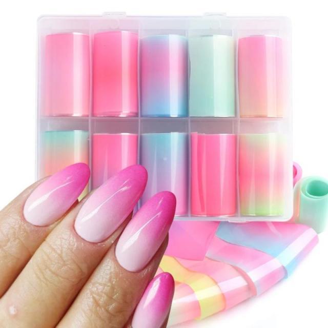 Nail Foils Marble Flower Series Iridescent Nail Art Transfer Sticker Paper Slider Nail Water Decal Design Manicures Decorations  Art Manicures Decoration New Gold Nail Transfer Foils for Nail Arts Nails Supply Holographic Effect Nail Art Foil Stickers Hol