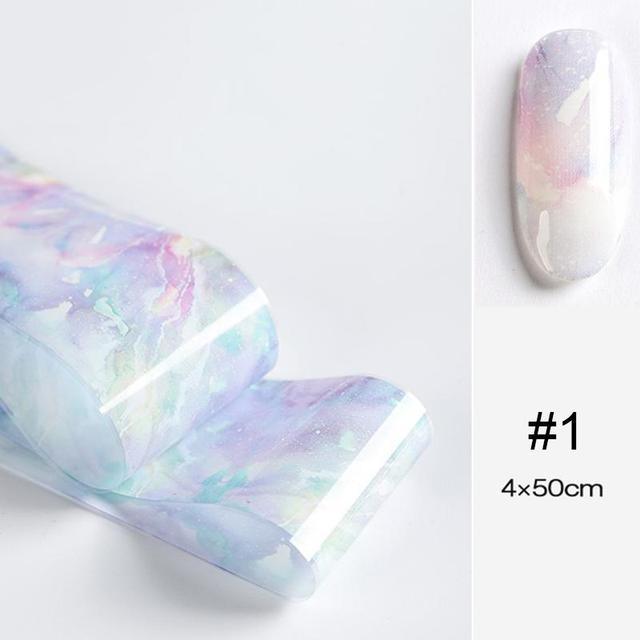 Nail Foils Marble Flower Series Iridescent Nail Art Transfer Sticker Paper Slider Nail Water Decal Design Manicures Decorations  Art Manicures Decoration New Gold Nail Transfer Foils for Nail Arts Nails Supply Holographic Effect Nail Art Foil Stickers Hol