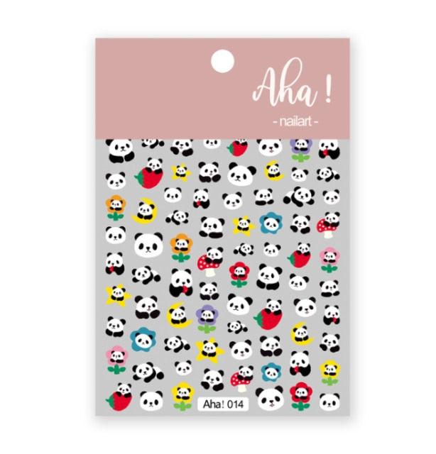 Nail Glue Stickers Stars Moon Cartoon Rabbit Panda Flower Nail Decoration Decals Nail Sticker Nail Art Decorations Design Decoration Acrylic Nail Supplies Designer Nail Decorations for Women Girls Kids 3D Nail Art Stickers Decals