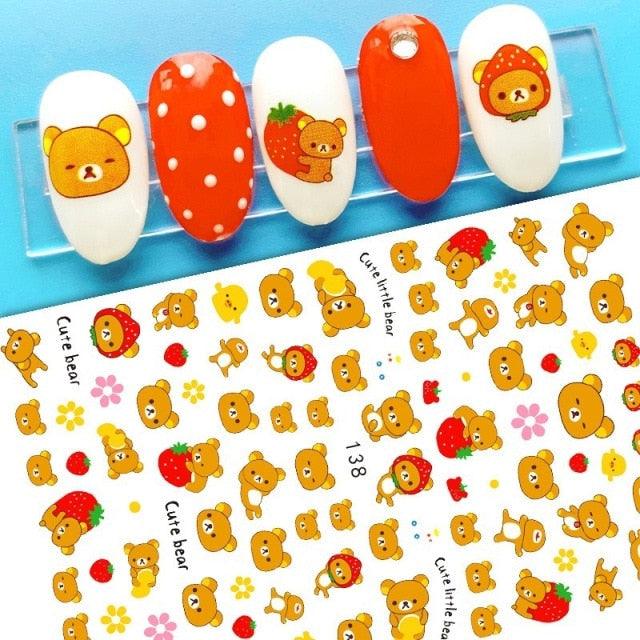 Nail Stickers Cute Rabbit Nail Art Decorations No Face Man Nail Sliders For Manicure Women Kids Girls Manicure Decoration Nail Art Supplies 3D Self-Adhesive Nail Decals Designer Nail Stickers for Acrylic Nails