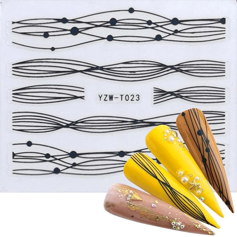 Nail Stickers for Manicure Nail Sticker Sliders For Nails Decal Self-adhesive Nails Figures Transfer Black Accessories Sliders Manicure Decoration 3D Nail Supplies Holographic Decals Transfer Sliders Nail Design Manicures Nail Self-Adhesive Sticker