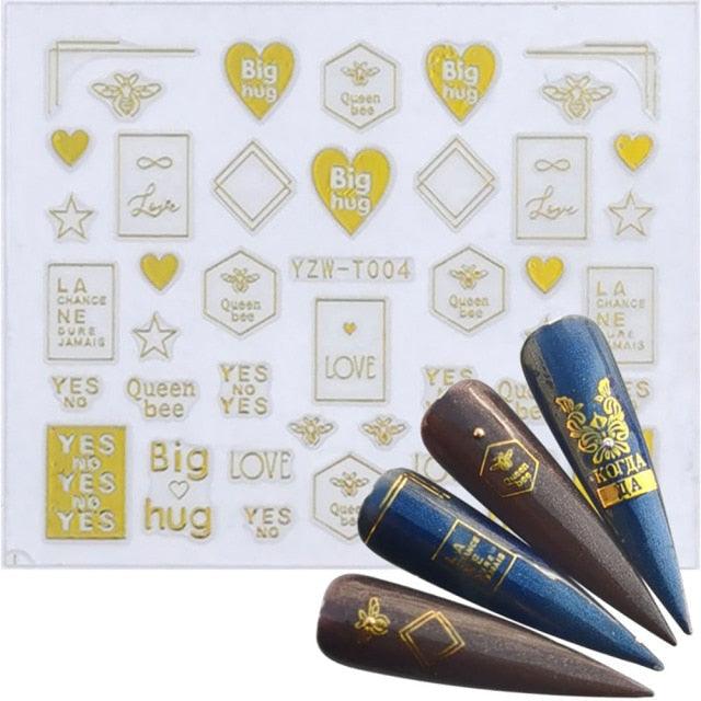 Nail Stickers for Manicure Nail Sticker Sliders For Nails Decal Self-adhesive Nails Figures Transfer Black Accessories Sliders Manicure Decoration 3D Nail Supplies Holographic Decals Transfer Sliders Nail Design Manicures Nail Self-Adhesive Sticker