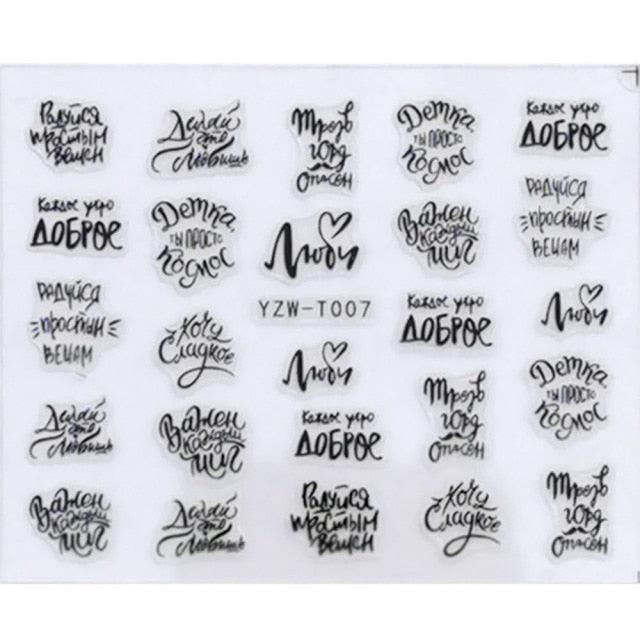 Nail Stickers for Manicure Nail Sticker Sliders For Nails Decal Self-adhesive Nails Figures Transfer Black Accessories Sliders Manicure Decoration 3D Nail Supplies Holographic Decals Transfer Sliders Nail Design Manicures Nail Self-Adhesive Sticker