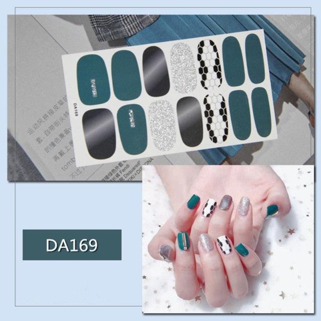 Nail Wraps Polish Decals Strips Golden Glitter 3D Adhesive Full Nail Art Stickers Manicure Kits Women Nail Decorations Accessories Metal Curve Stripe Lines Design Letter Nail Sticker Adhesive Decoration Template Nail Tool Decorations