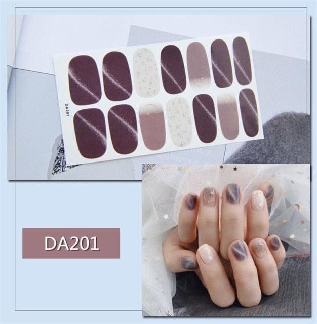 Nail Wraps Polish Decals Strips Golden Glitter 3D Adhesive Full Nail Art Stickers Manicure Kits Women Nail Decorations Accessories Metal Curve Stripe Lines Design Letter Nail Sticker Adhesive Decoration Template Nail Tool Decorations