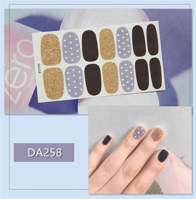 Nail Wraps Polish Decals Strips Golden Glitter 3D Adhesive Full Nail Art Stickers Manicure Kits Women Nail Decorations Accessories Metal Curve Stripe Lines Design Letter Nail Sticker Adhesive Decoration Template Nail Tool Decorations