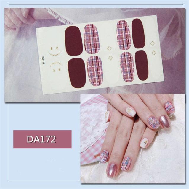 Nail Wraps Polish Decals Strips Golden Glitter 3D Adhesive Full Nail Art Stickers Manicure Kits Women Nail Decorations Accessories Metal Curve Stripe Lines Design Letter Nail Sticker Adhesive Decoration Template Nail Tool Decorations