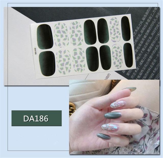 Nail Wraps Polish Decals Strips Golden Glitter 3D Adhesive Full Nail Art Stickers Manicure Kits Women Nail Decorations Accessories Metal Curve Stripe Lines Design Letter Nail Sticker Adhesive Decoration Template Nail Tool Decorations