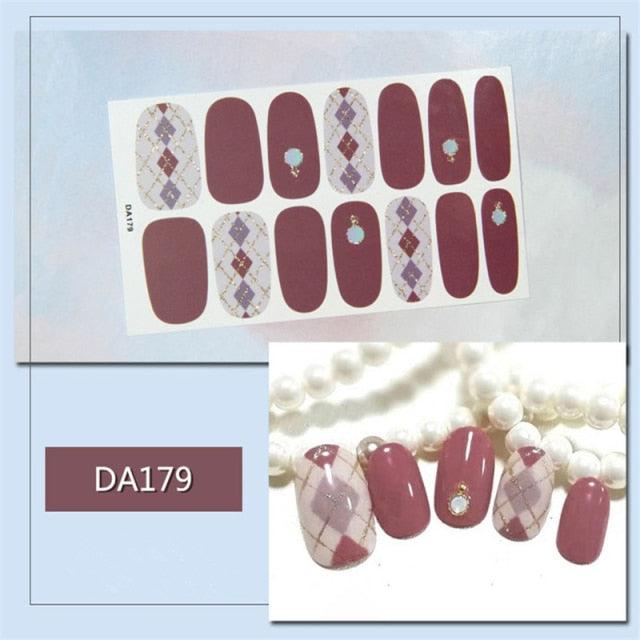Nail Wraps Polish Decals Strips Golden Glitter 3D Adhesive Full Nail Art Stickers Manicure Kits Women Nail Decorations Accessories Metal Curve Stripe Lines Design Letter Nail Sticker Adhesive Decoration Template Nail Tool Decorations