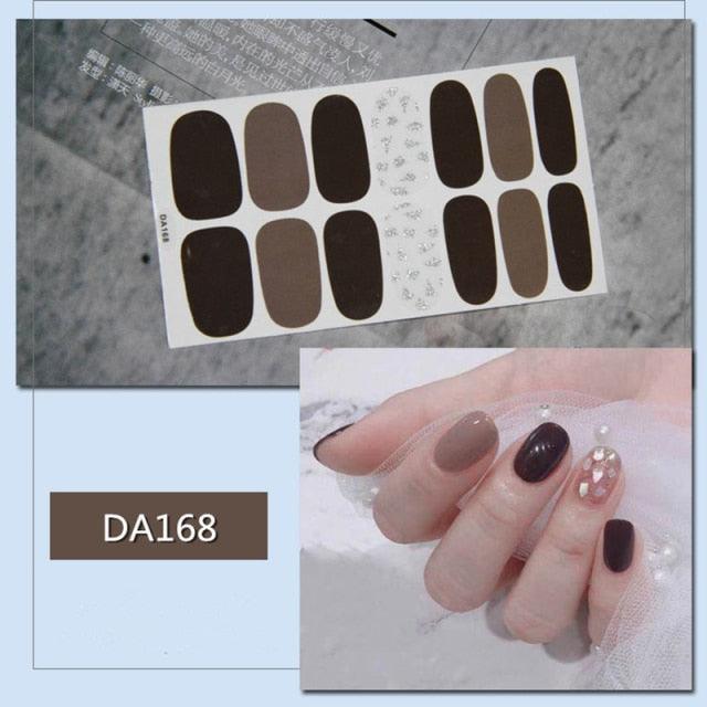 Nail Wraps Polish Decals Strips Golden Glitter 3D Adhesive Full Nail Art Stickers Manicure Kits Women Nail Decorations Accessories Metal Curve Stripe Lines Design Letter Nail Sticker Adhesive Decoration Template Nail Tool Decorations
