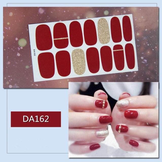 Nail Wraps Polish Decals Strips Golden Glitter 3D Adhesive Full Nail Art Stickers Manicure Kits Women Nail Decorations Accessories Metal Curve Stripe Lines Design Letter Nail Sticker Adhesive Decoration Template Nail Tool Decorations