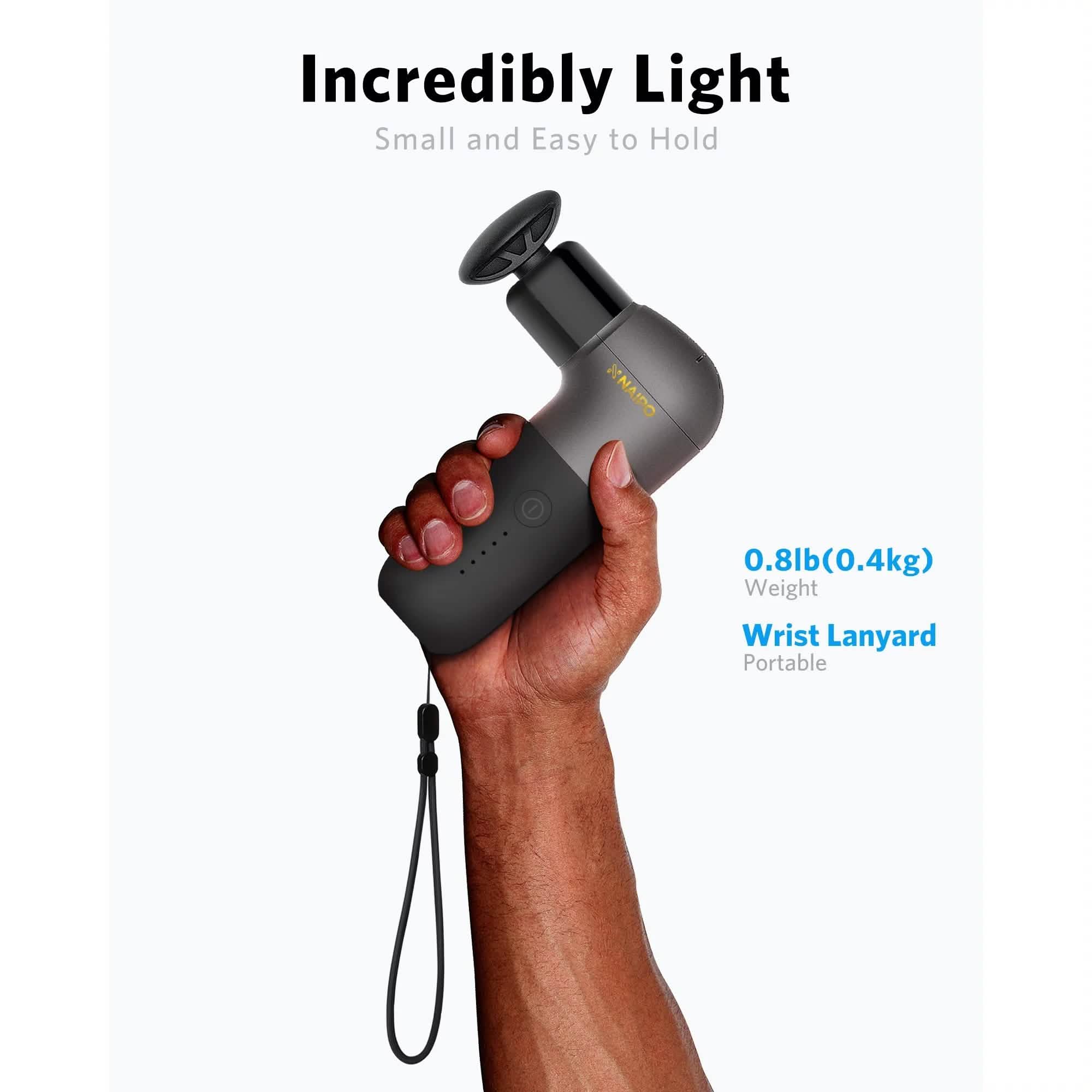 Naipo Mini Massage Gun Deep Tissue Muscle Massager with Ergonomic Handle