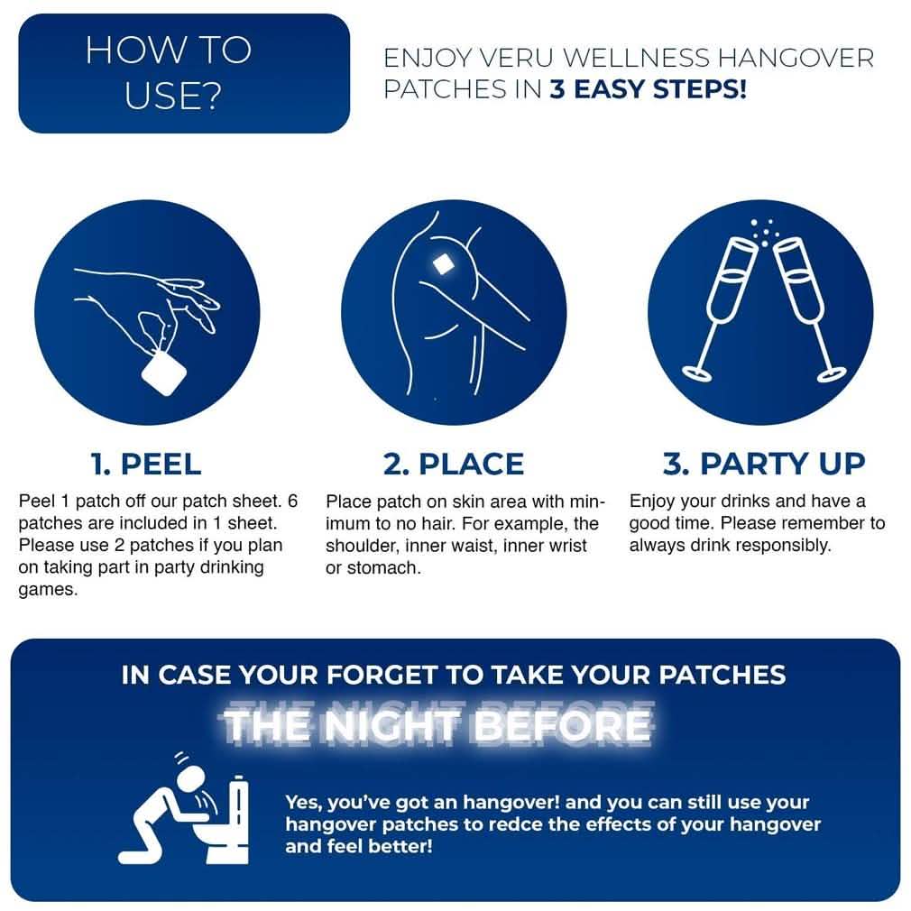 Natural Hangover Patches 60 Day Supply