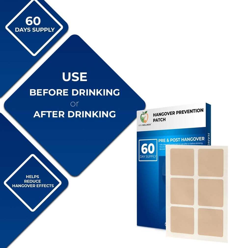 Natural Hangover Patches 60 Day Supply