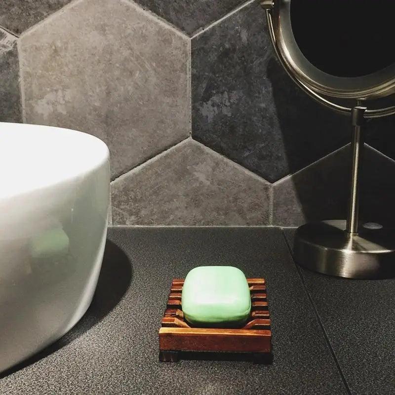 Natural Wooden Soap Dish Wood Soap Tray Holder Storage Soap Rack Plate Box Container For Bath Shower Plate Bathroom Wooden Soap Dish Soap Saver Holder Soap Tray for Bathroom Shower Rectangular Sink Drainer Hand Craft for Soap Sponges And More
