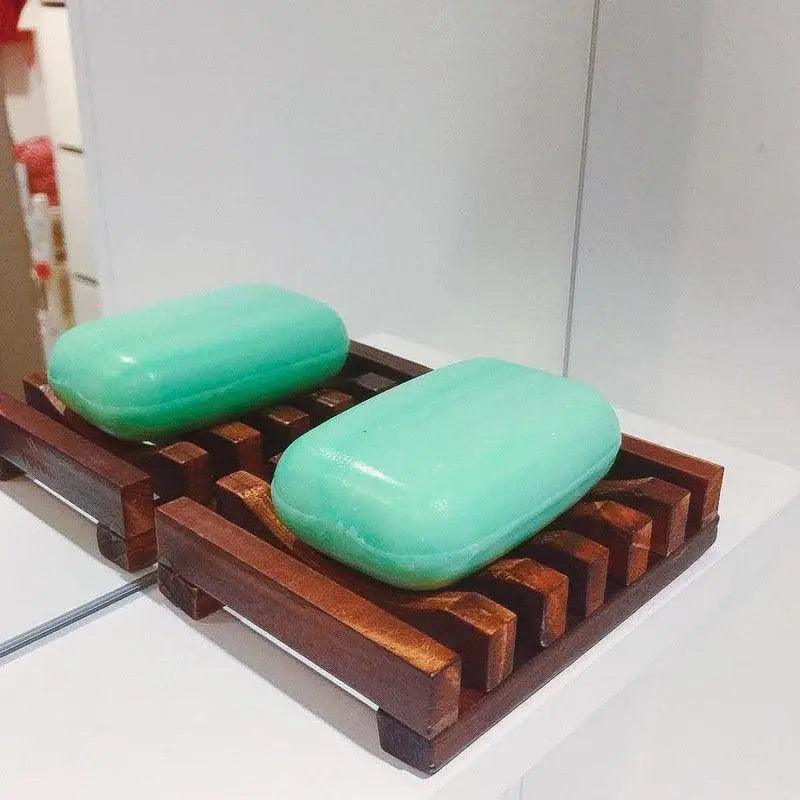 Natural Wooden Soap Dish Wood Soap Tray Holder Storage Soap Rack Plate Box Container For Bath Shower Plate Bathroom Wooden Soap Dish Soap Saver Holder Soap Tray for Bathroom Shower Rectangular Sink Drainer Hand Craft for Soap Sponges And More