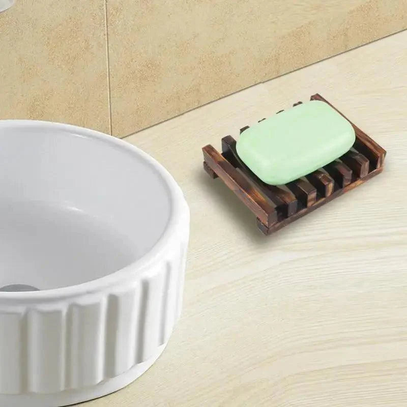 Natural Wooden Soap Dish Wood Soap Tray Holder Storage Soap Rack Plate Box Container For Bath Shower Plate Bathroom Wooden Soap Dish Soap Saver Holder Soap Tray for Bathroom Shower Rectangular Sink Drainer Hand Craft for Soap Sponges And More