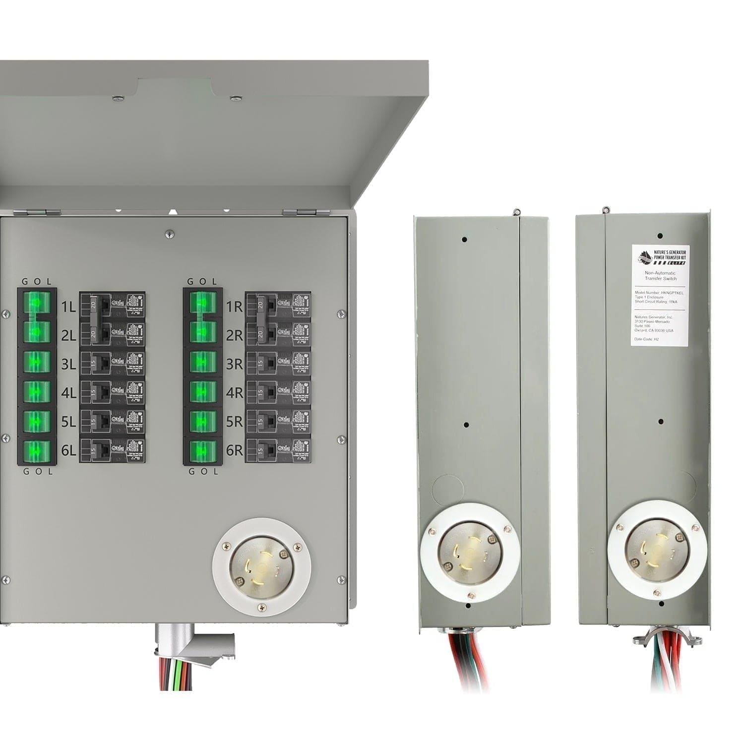 12-Circuit 120/240V 30A Non-Automatic Transfer Switch