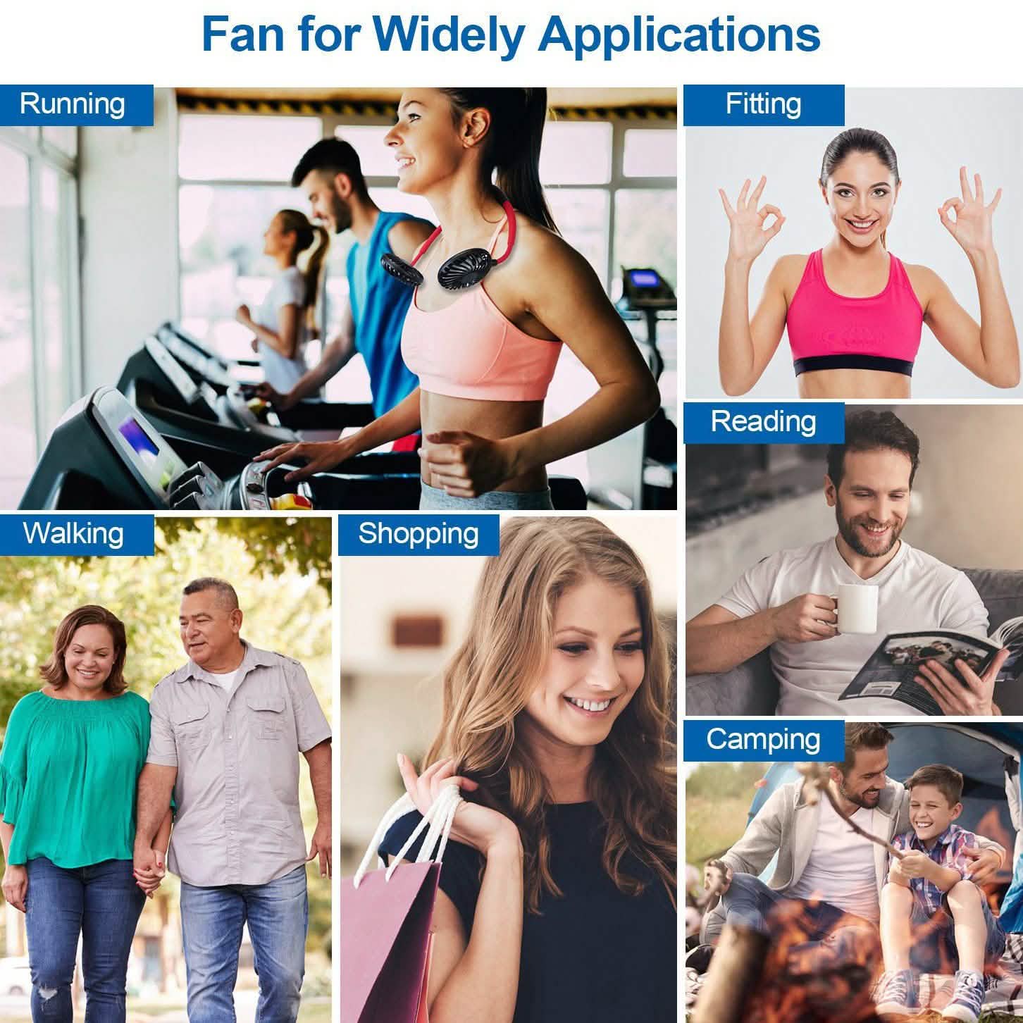 Neck Hanging Fan Hand Free Portable