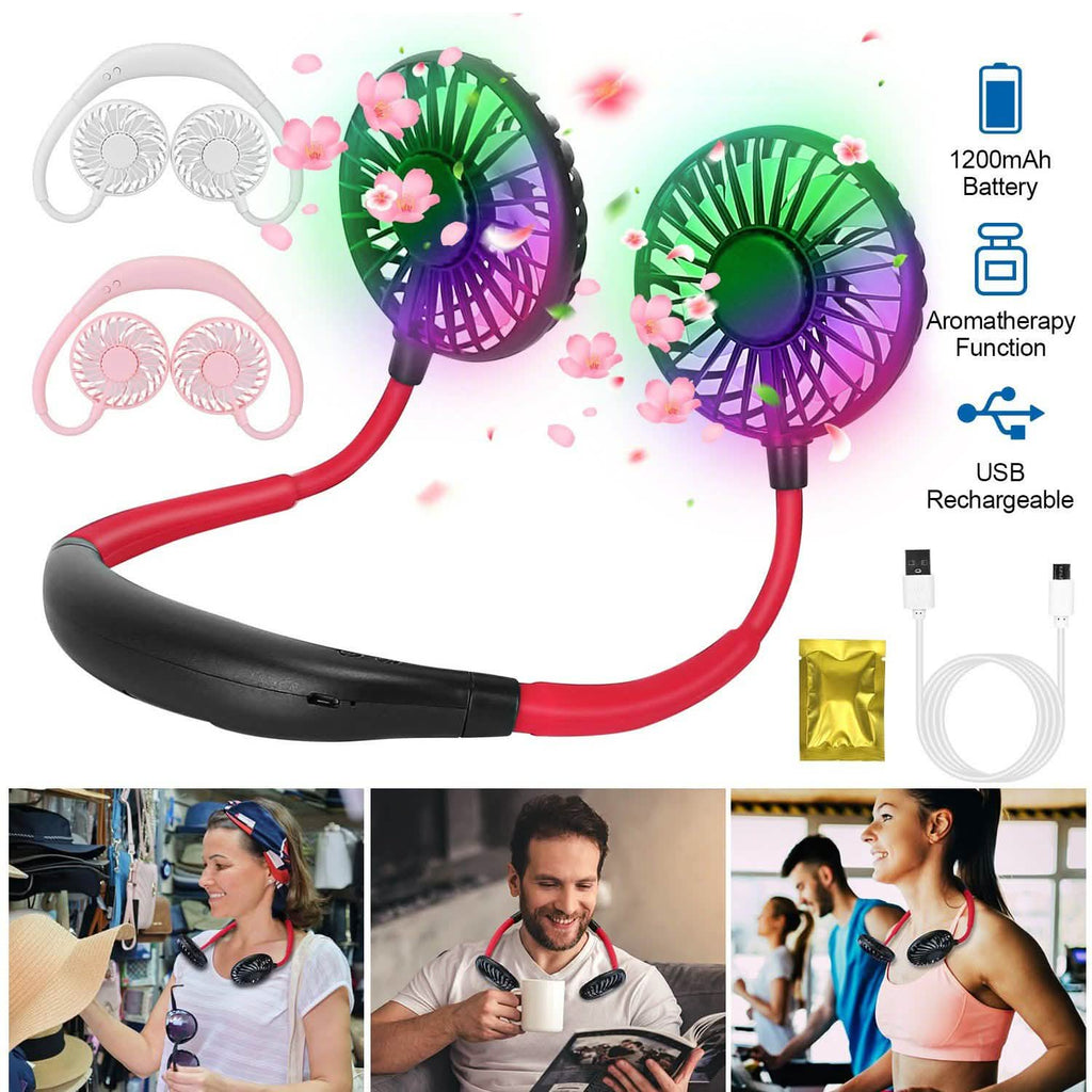 Neck Hanging Fan Hand Free Portable