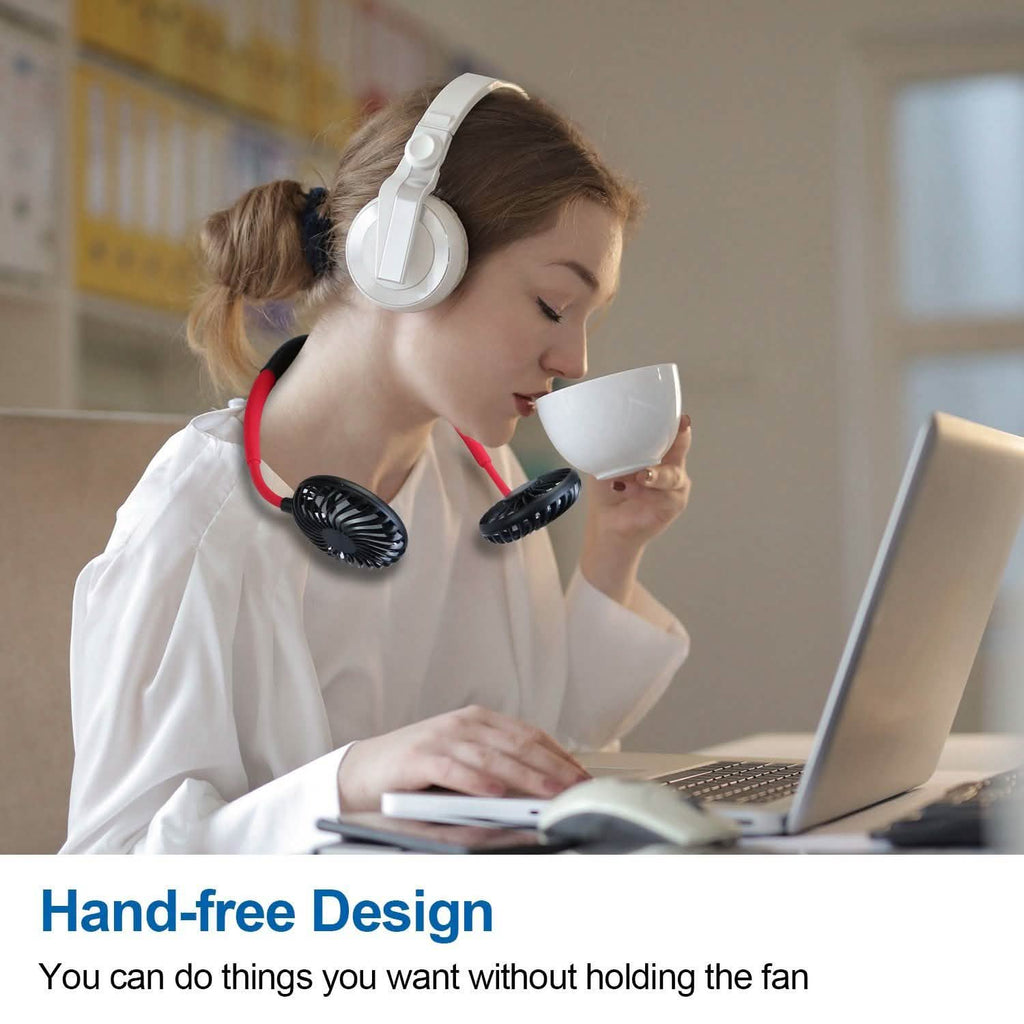 Neck Hanging Fan Hand Free Portable
