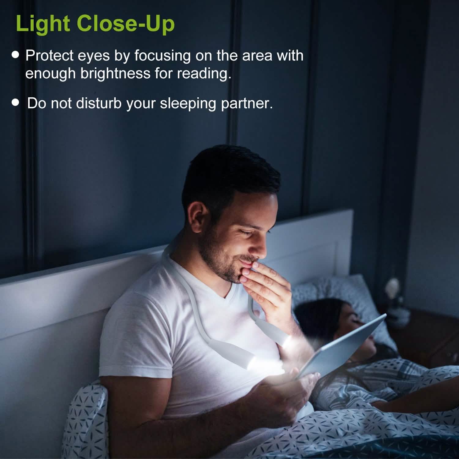 Neck Reading Light Rechargeable Book Bed Lamp