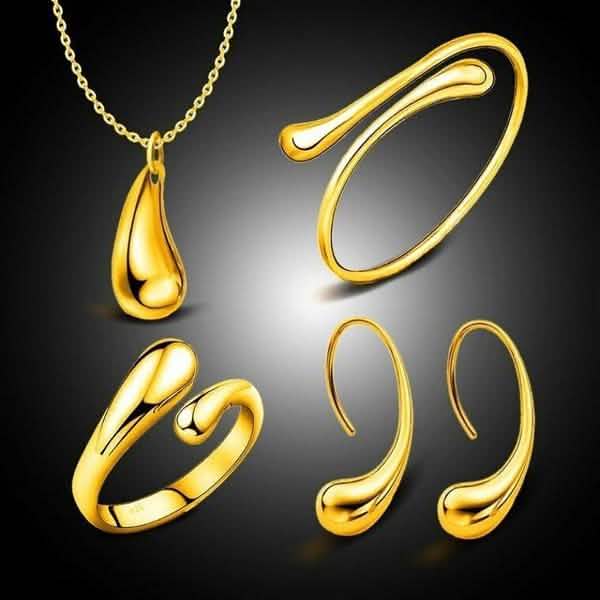 Necklace Ring Hook Oval Earings Set