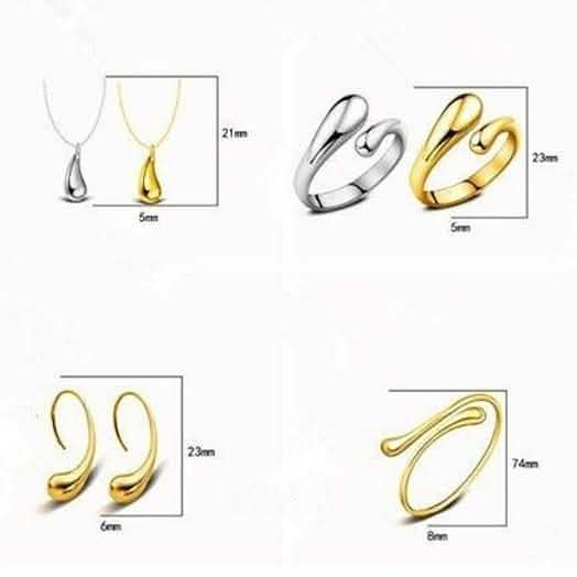 Necklace Ring Hook Oval Earings Set