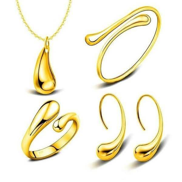 Necklace Ring Hook Oval Earings Set