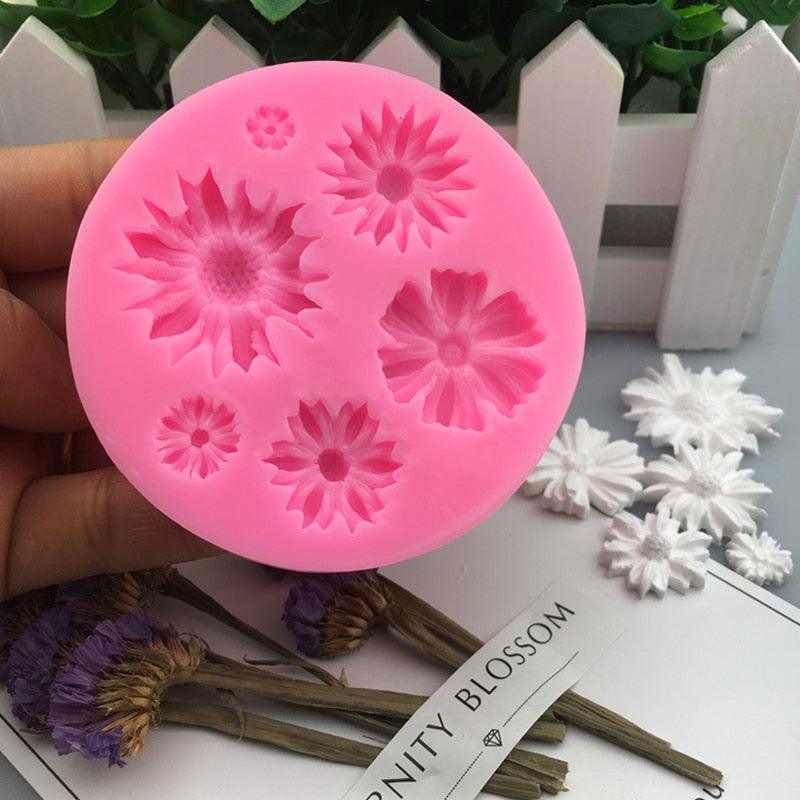 New 3D Flower Silicone Molds Fondant Craft Cake Candy Chocolate Sugarcraft Ice Pastry Baking Tool Mould Soap Mold Cake Decorator Flower Fondant Cake Mold