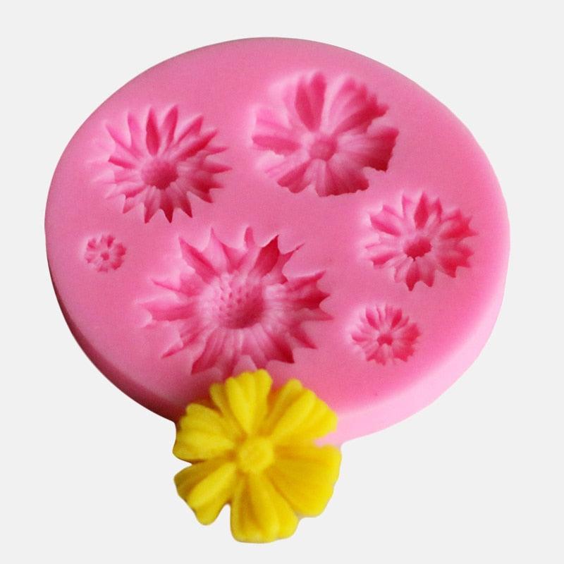 New 3D Flower Silicone Molds Fondant Craft Cake Candy Chocolate Sugarcraft Ice Pastry Baking Tool Mould Soap Mold Cake Decorator Flower Fondant Cake Mold