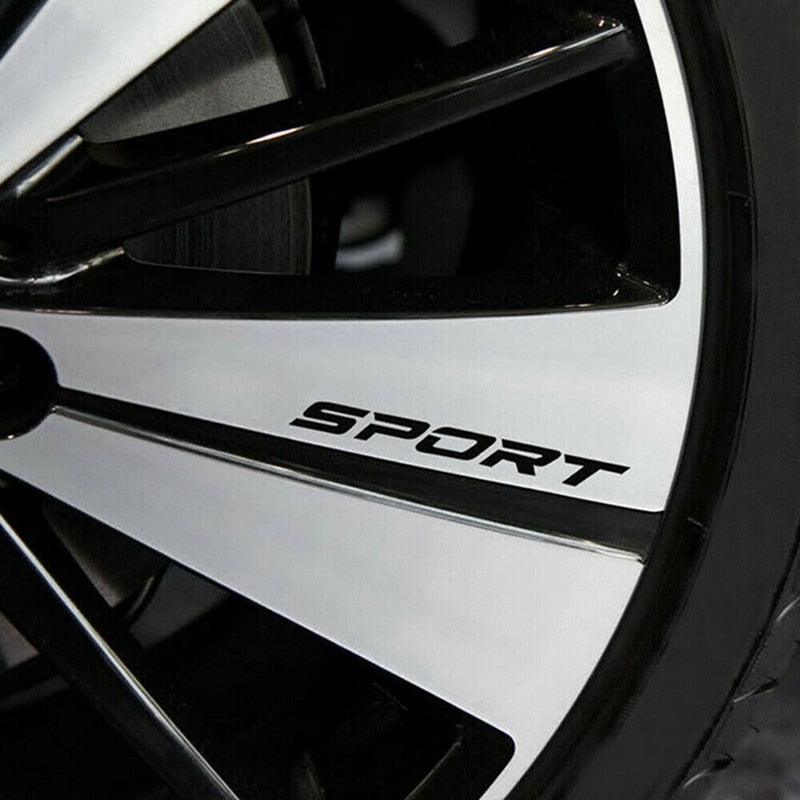 New 4 Pcs Car Sticker Sports Font Car Body Sticker Auto Door Rims Wheel Hub Racing Decal Exterior Accessories Auto Products Sport Reflect Light Car Decal Sticker Wheels Rims Racing Car Sticker Emblem Logo Car Door Rims Wheel Hub Decal Auto Accessories