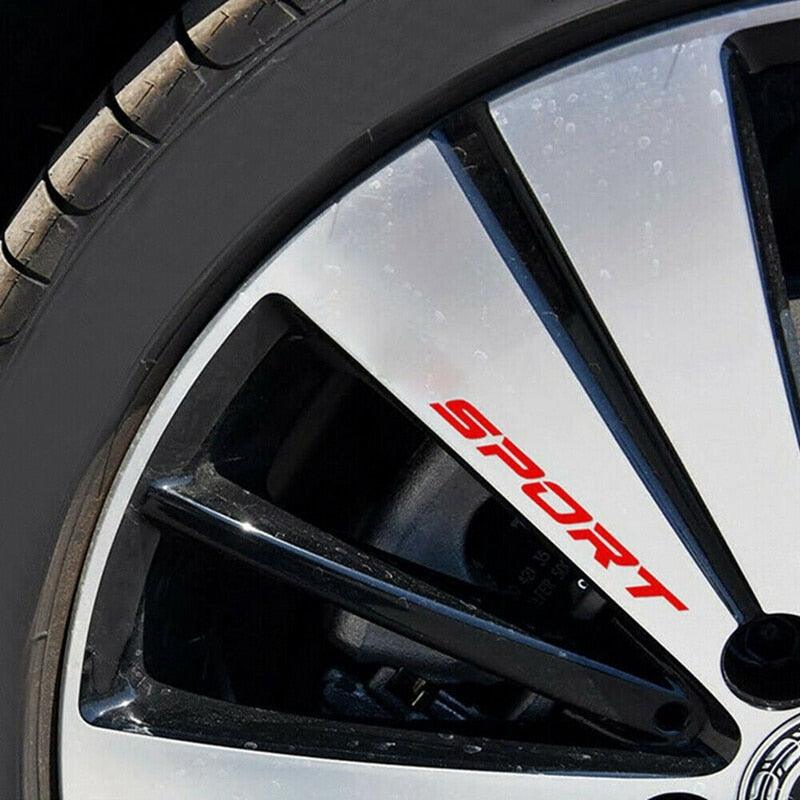 New 4 Pcs Car Sticker Sports Font Car Body Sticker Auto Door Rims Wheel Hub Racing Decal Exterior Accessories Auto Products Sport Reflect Light Car Decal Sticker Wheels Rims Racing Car Sticker Emblem Logo Car Door Rims Wheel Hub Decal Auto Accessories