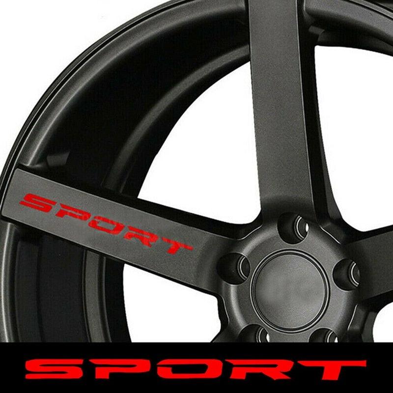 New 4 Pcs Car Sticker Sports Font Car Body Sticker Auto Door Rims Wheel Hub Racing Decal Exterior Accessories Auto Products Sport Reflect Light Car Decal Sticker Wheels Rims Racing Car Sticker Emblem Logo Car Door Rims Wheel Hub Decal Auto Accessories