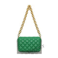New Adorable Women's Handbag Green Small Flap Shoulder Bag In Thick Metal Chain Women's Clutch Bags Luxury  Ladies Shoulder Purse