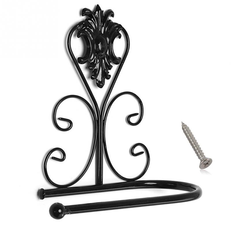 New Arrival Classic Bathroom accessories Vintage Iron Toilet Paper Towel Roll Holder Bathroom Wall Mount Rack Toilet Paper Roll Holder Cast Iron Wall Mounted Toilet Tissue Holder  European Victorian Design