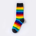 New Arrival Cotton Elasticity Sweat Women Long Sock Candy Colors Rainbow Patterned Sporty Retro Harajuku Casual Socks For Men And Women