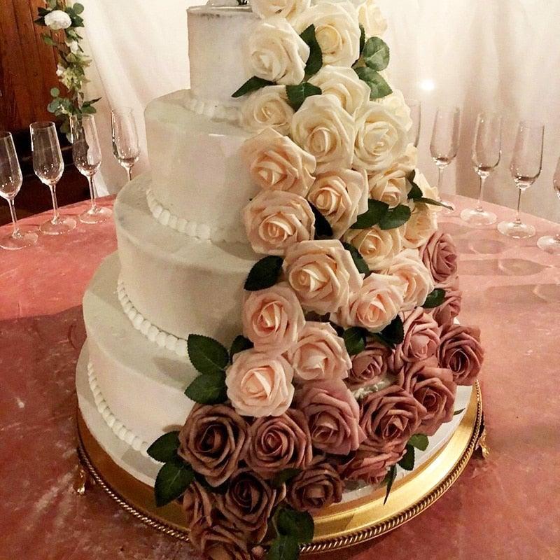 New Artificial 10/20/30 Heads 8cm PE Foam Rose Flowers Bride Bouquet Flower For Wedding Party Decorative Scrapbooking Flower Silk Roses for Wedding Centerpieces Bridal Show Bouquets Party Home Flowers Decoration