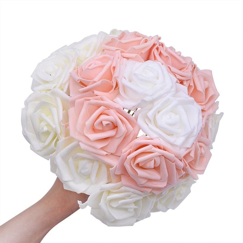 New Artificial 10/20/30 Heads 8cm PE Foam Rose Flowers Bride Bouquet Flower For Wedding Party Decorative Scrapbooking Flower Silk Roses for Wedding Centerpieces Bridal Show Bouquets Party Home Flowers Decoration