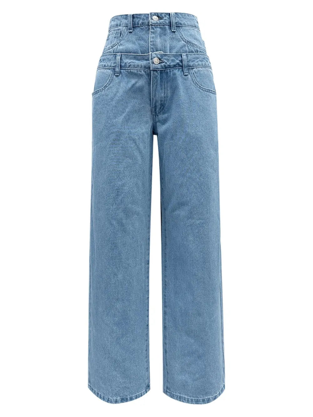 New autumn and winter double waisted wide leg straight leg pants