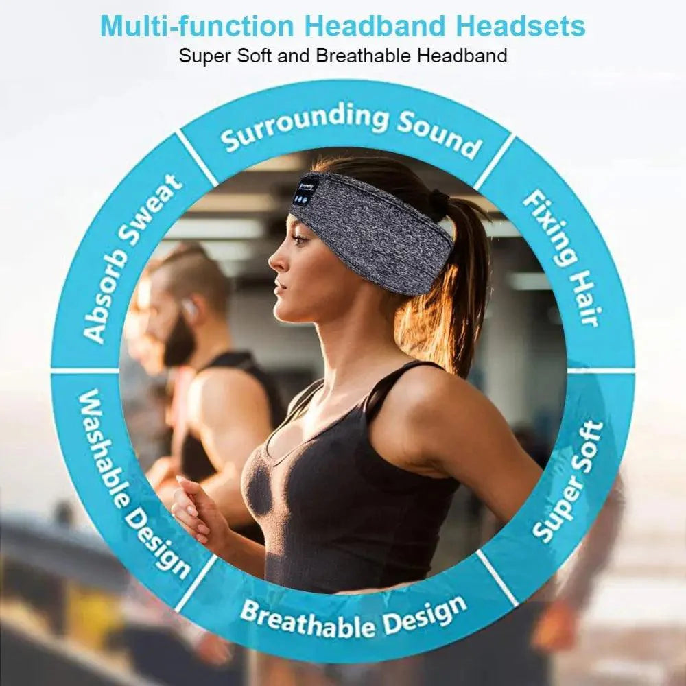 New  Bluetooth Wireless Headphones Sports Headband Soft Elastic Comfortable Headphones For Sleep Music Headset Speakers
