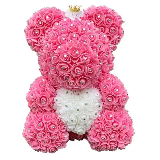 New Charming Diamond Rose Bears 40cm Artificial Flower Teddy Bears For Valentins's Day Mother's Day Birthday Gifts