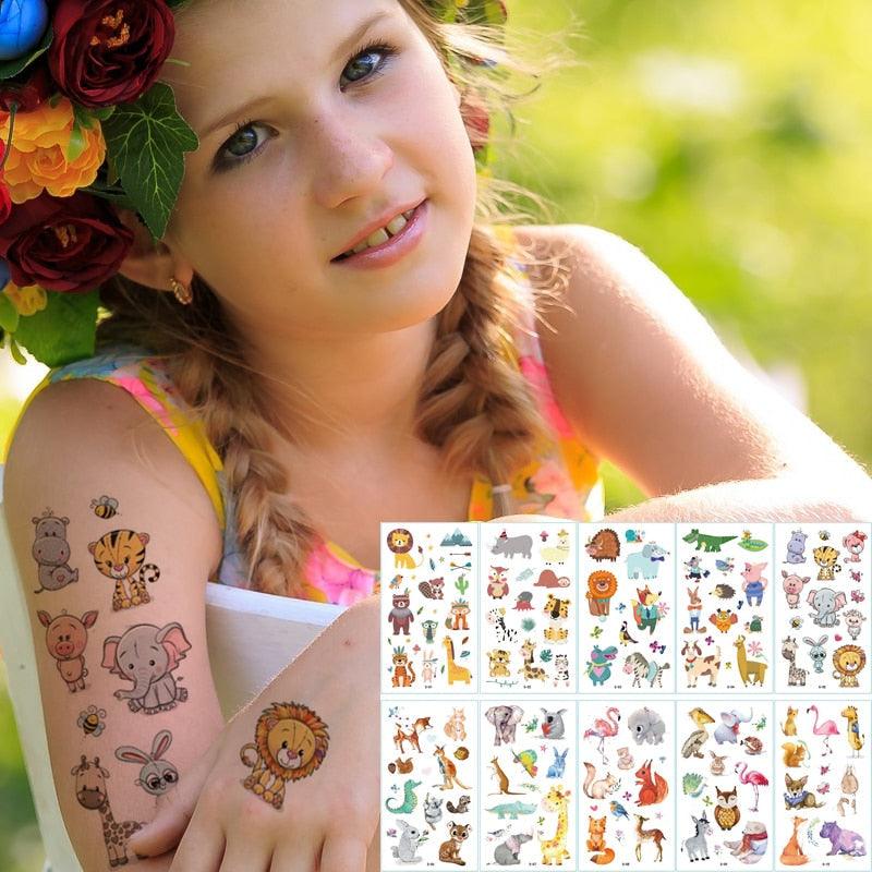 New Children's Sticker Animals Pattern Tattoo Bear Lion Rainbow Luxury Colorful Children Sets