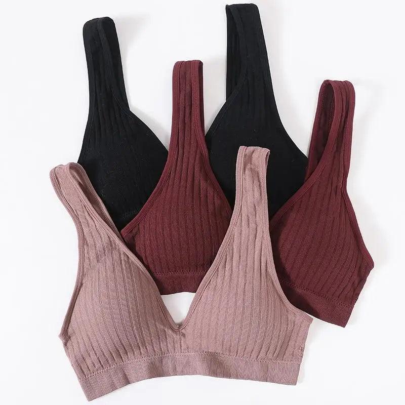New Comfortable Seamless Sports Bras For Women And Girls Top Female Brassiere Deep V Sexy Women's Underwear Backless