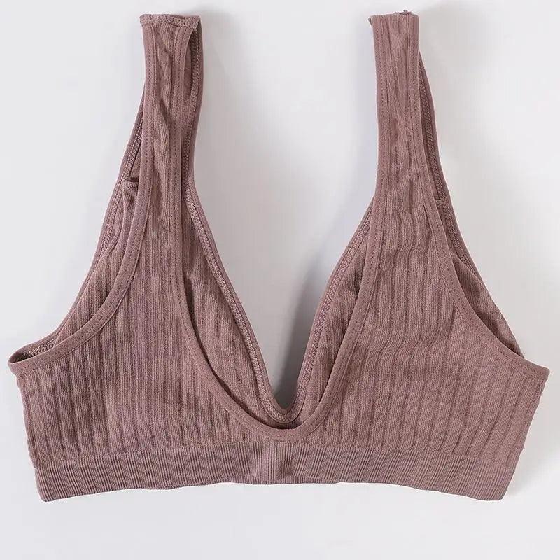 New Comfortable Seamless Sports Bras For Women And Girls Top Female Brassiere Deep V Sexy Women's Underwear Backless