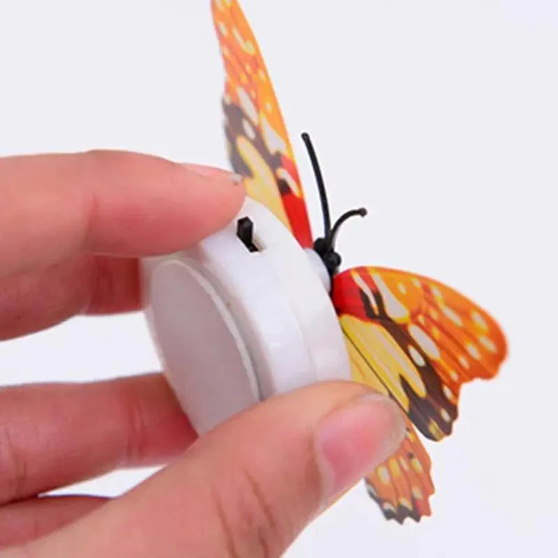 New Dazzling Colorful Luminous Butterfly LED Night Light Wedding Decorative Lamp Stickers Children Small Gifts TOYS game Battery Operated